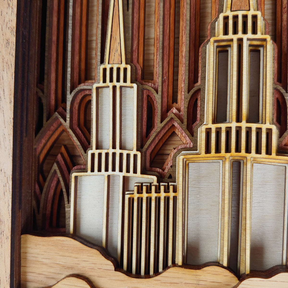 Manti Utah Temple Layered Wood Plaque – W.K. Wilson