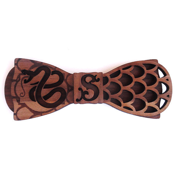 Slither - Heraldry Walnut Wood Bow Tie