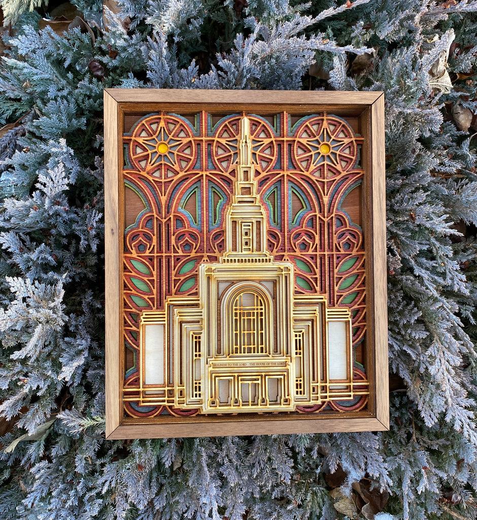 Burley Idaho Temple Layered Wood Plaque