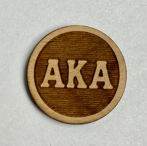 Lapel Pin - .9 inch Round Wooden