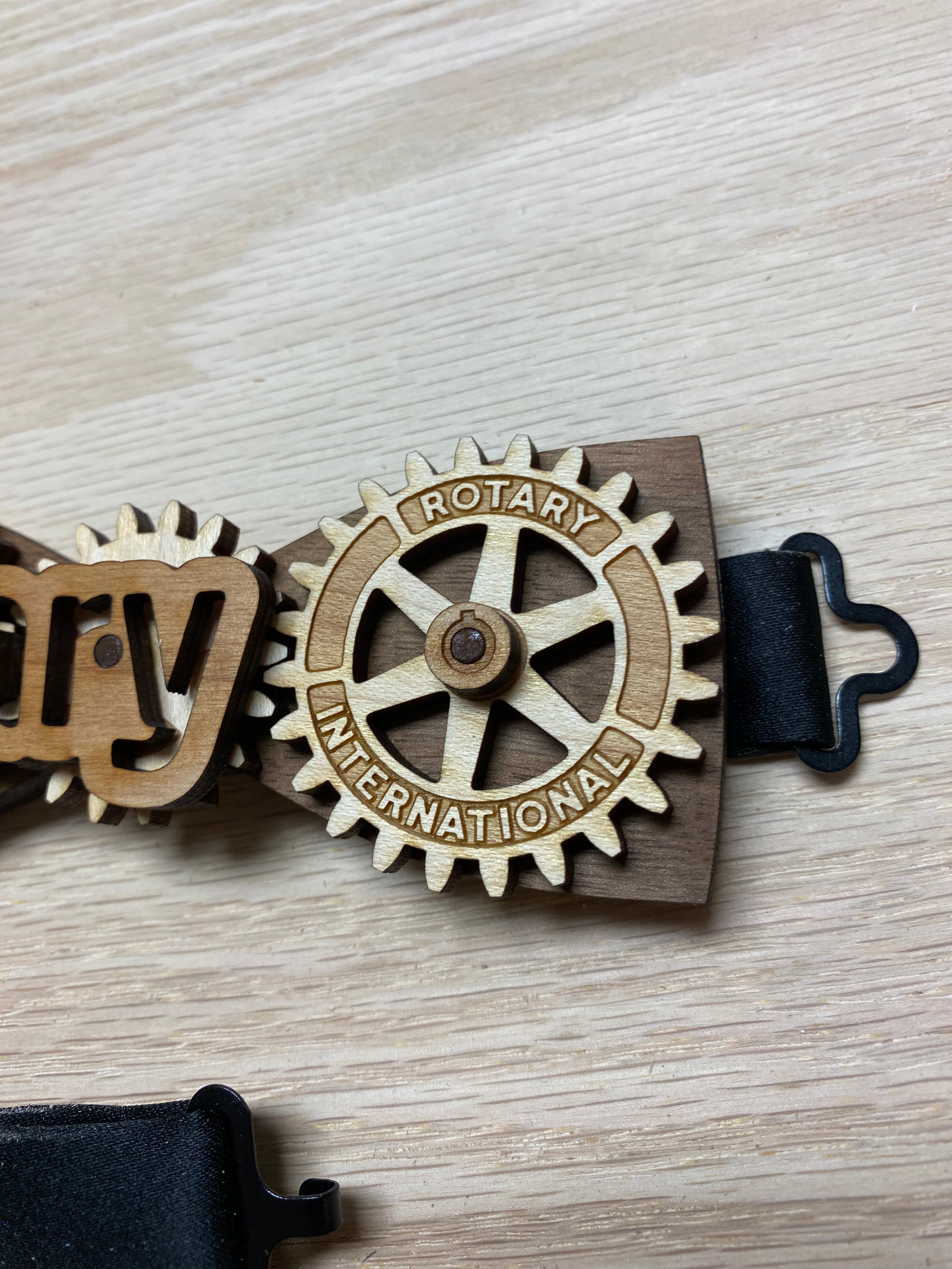 Rotary - Moving Gear Wood Bow Tie