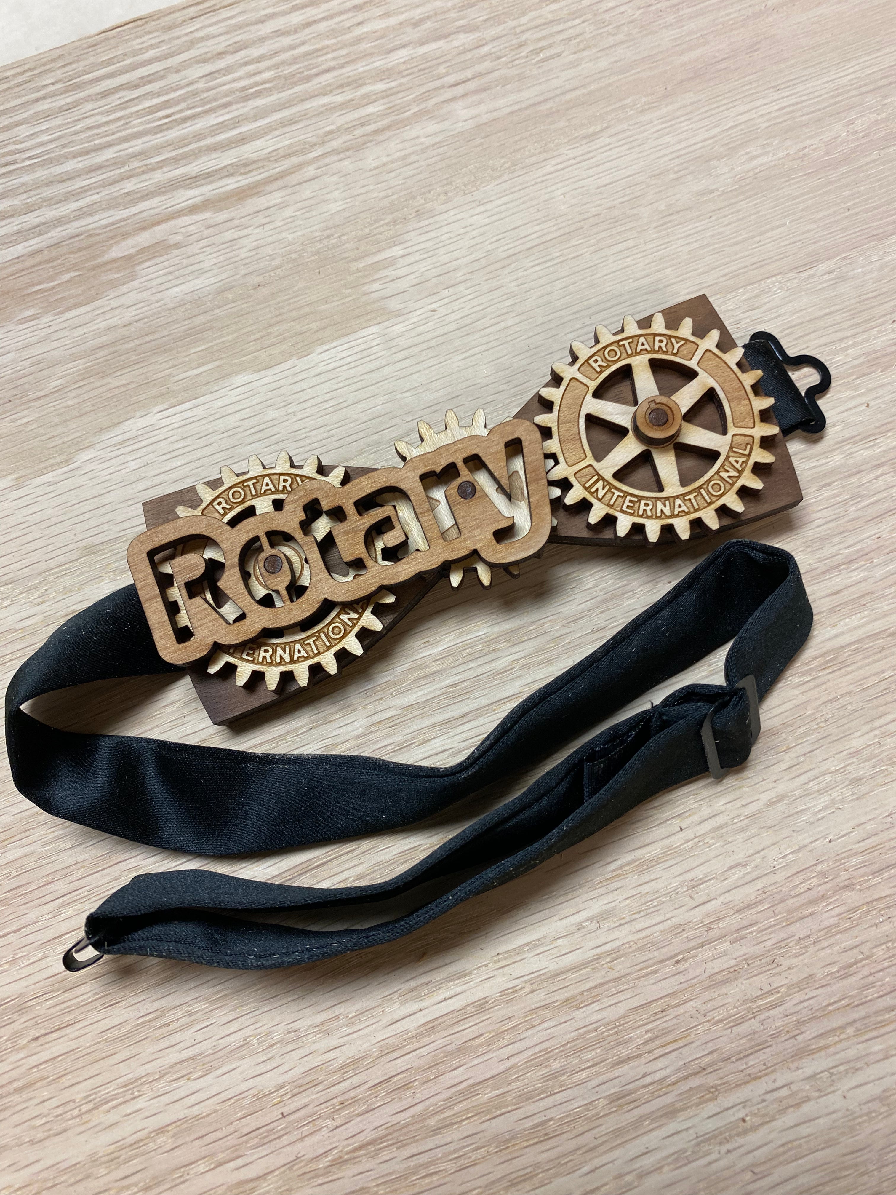 Rotary - Moving Gear Wood Bow Tie