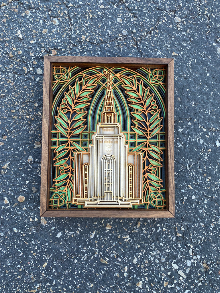 Kansas City Missouri Temple Layered Wood Plaque