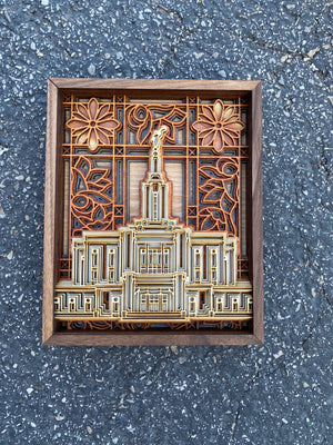 Pocatello Idaho Temple Layered Wood Plaque