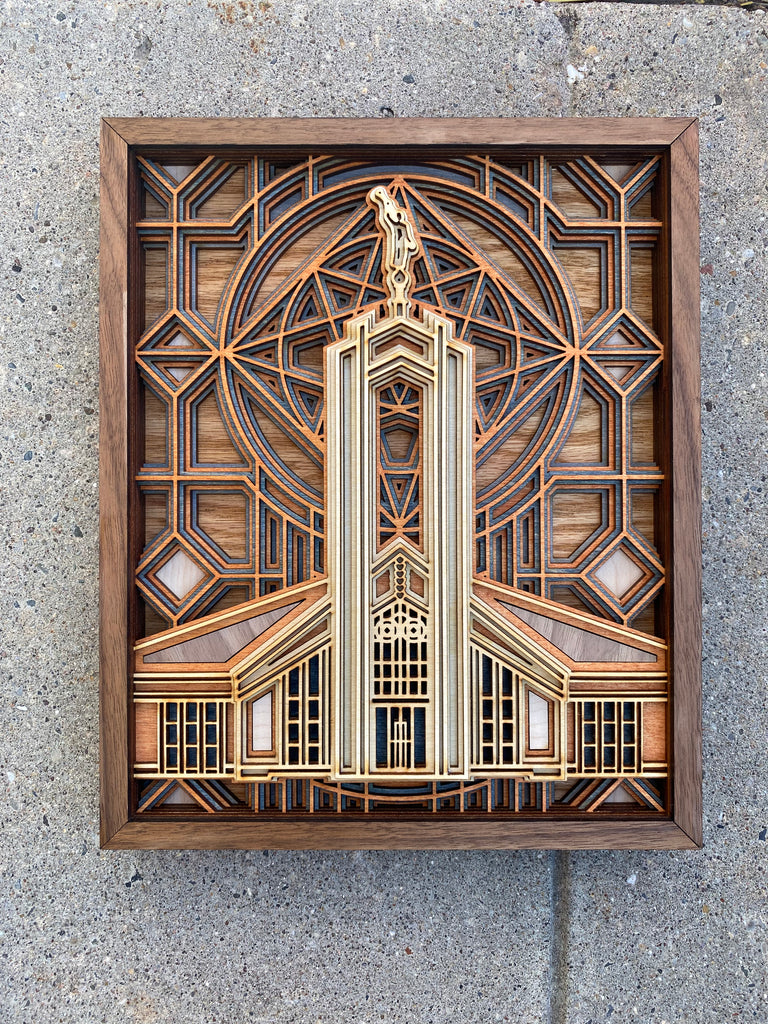 Freiburg Germany Temple Layered Wood Plaque