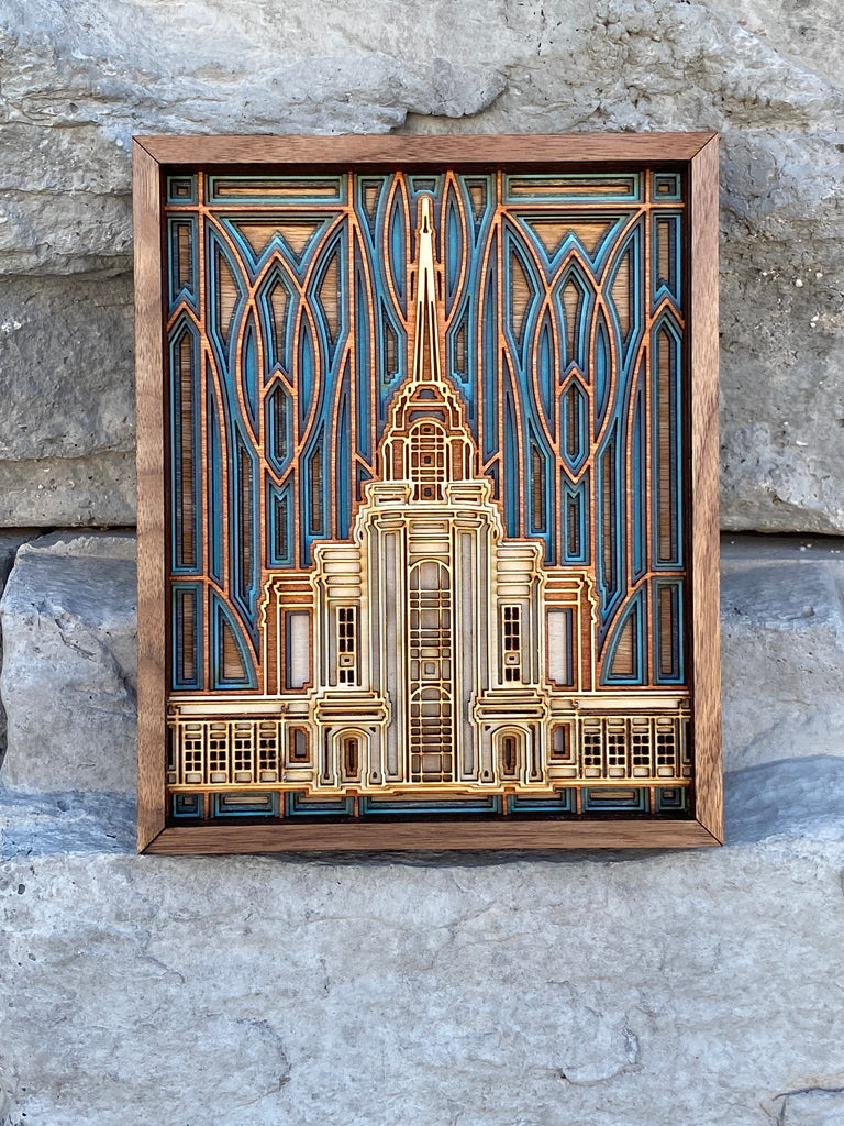 Syracuse Utah Temple Layered Wood Plaque