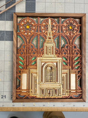 Burley Idaho Temple Layered Wood Plaque