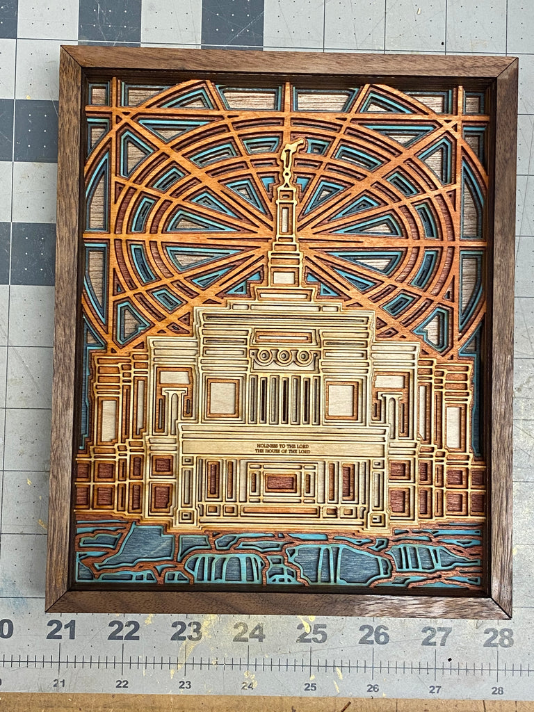 Snowflake ArizonaTemple Layered Wood Plaque