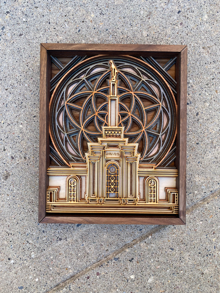 Albuquerque New Mexico Temple Layered Wood Plaque