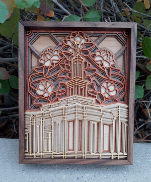 Columbus Ohio Temple Layered Wood Plaque