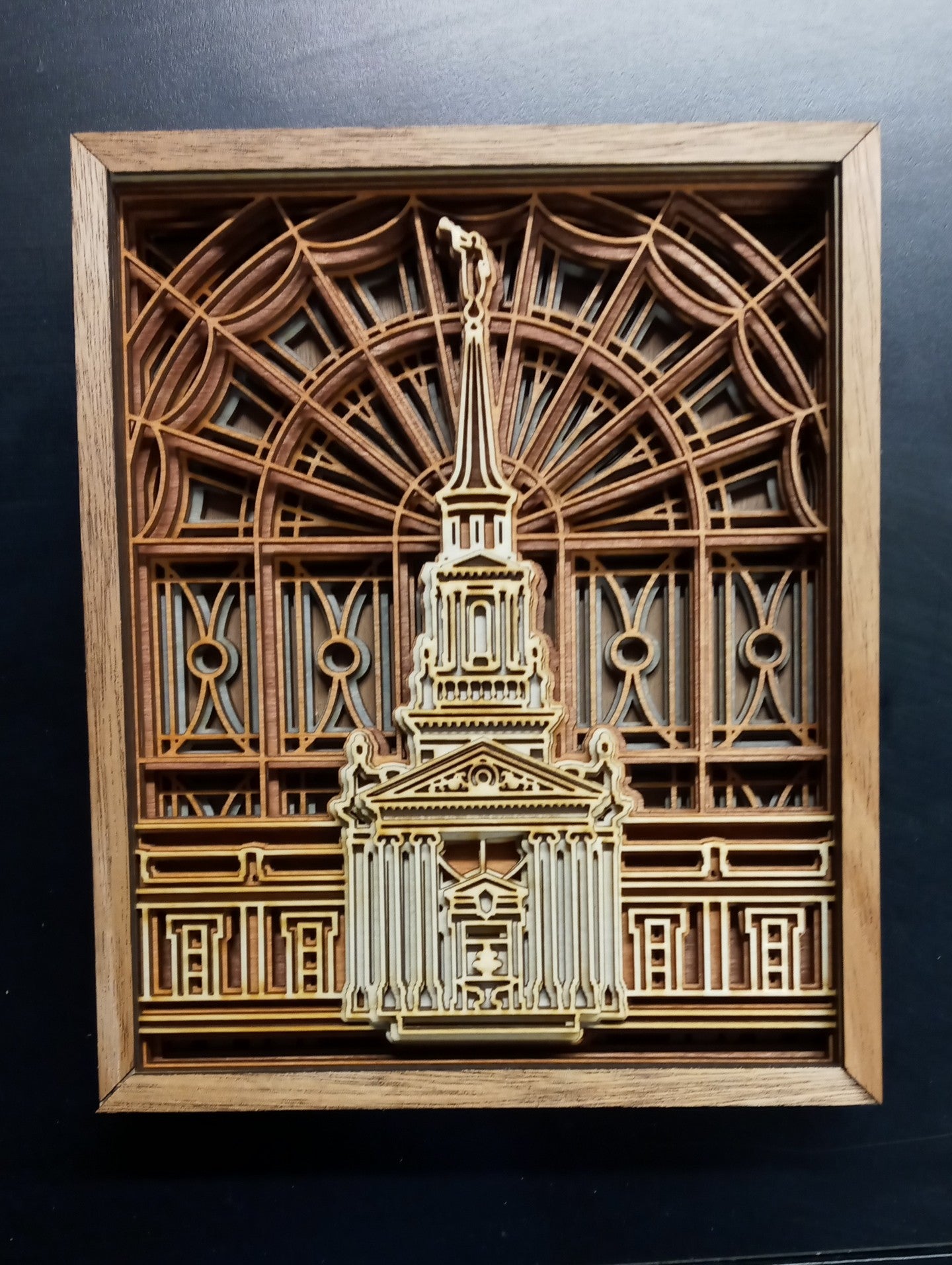 Hartford Connecticut Temple Layered Wood Plaque