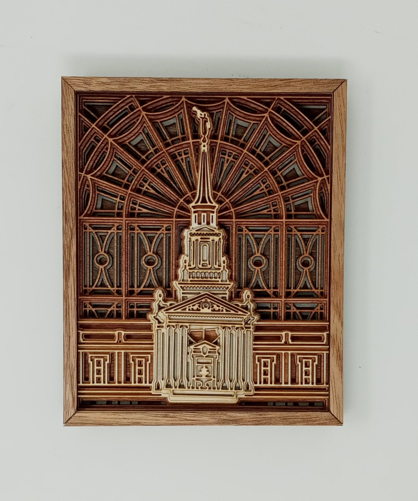 Hartford Connecticut Temple Layered Wood Plaque