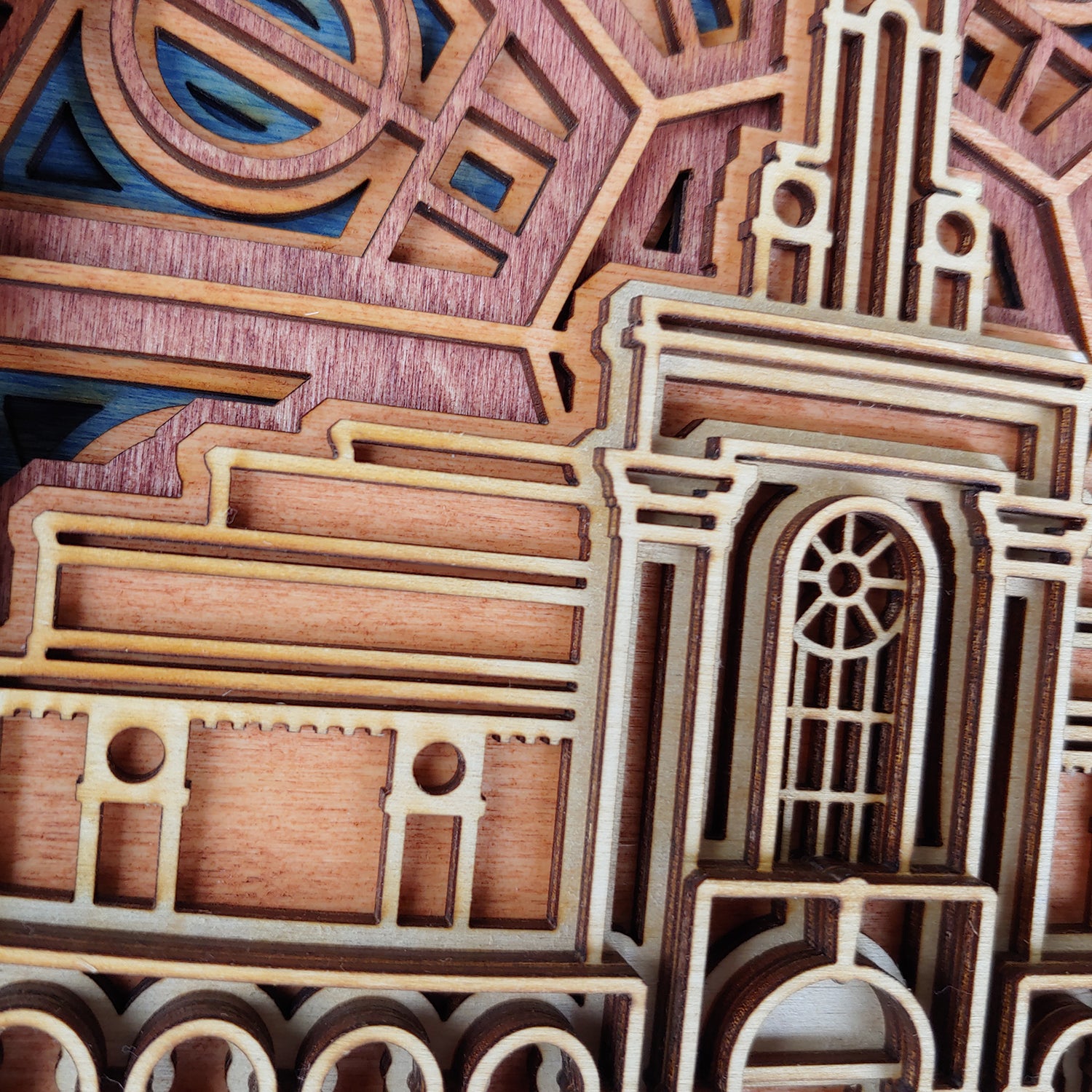 Bountiful Utah Temple Layered Wood Plaque