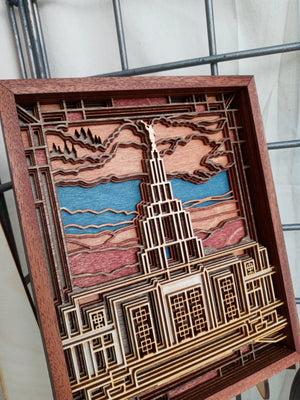 Idaho Falls Idaho Temple Layered Wood Plaque