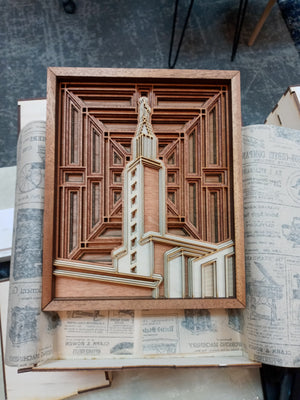 Los Angeles California Temple Layered Wood Plaque