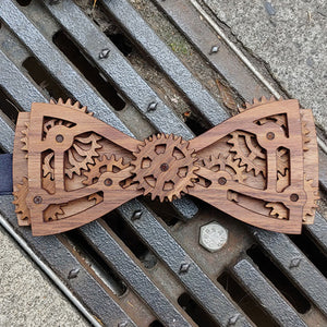 Maximus - Walnut Wood Moving 7 Gear Bow Tie