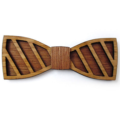 Custom wooden Big Stripe wooden bow tie