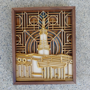 Monticello Utah Temple Layered Wood Plaque