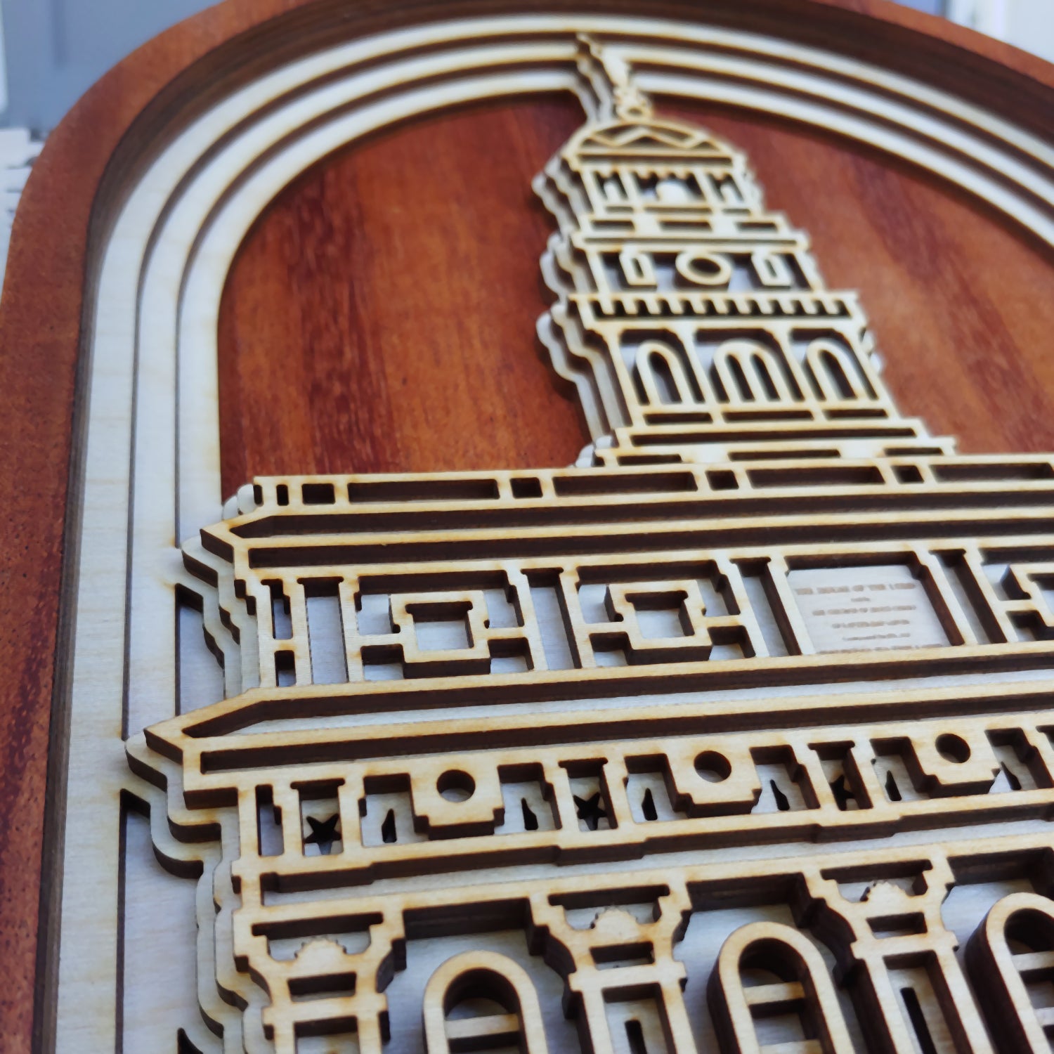 Nauvoo Illinois Temple Layered Wood Plaque