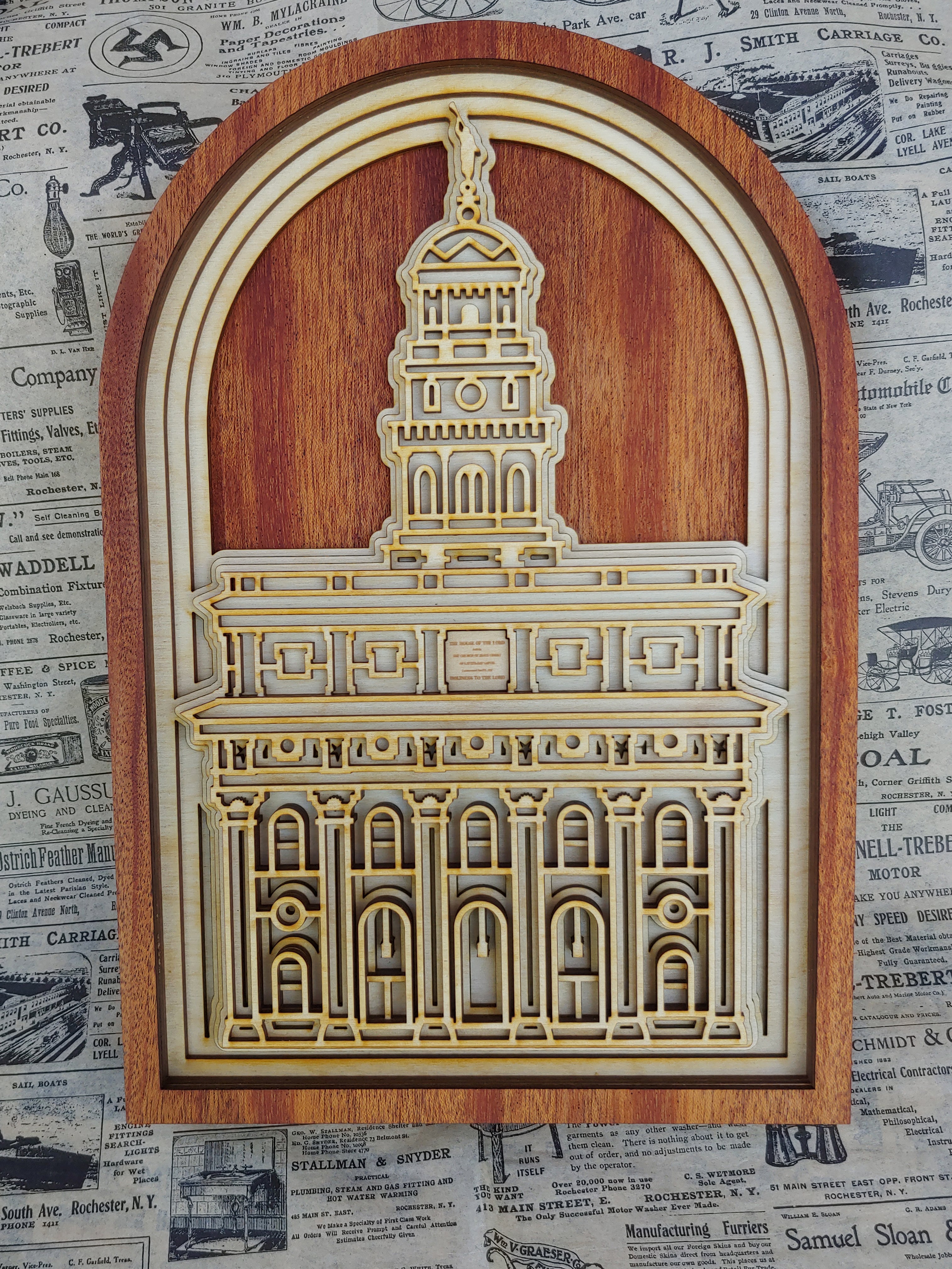 Nauvoo Illinois Temple Layered Wood Plaque