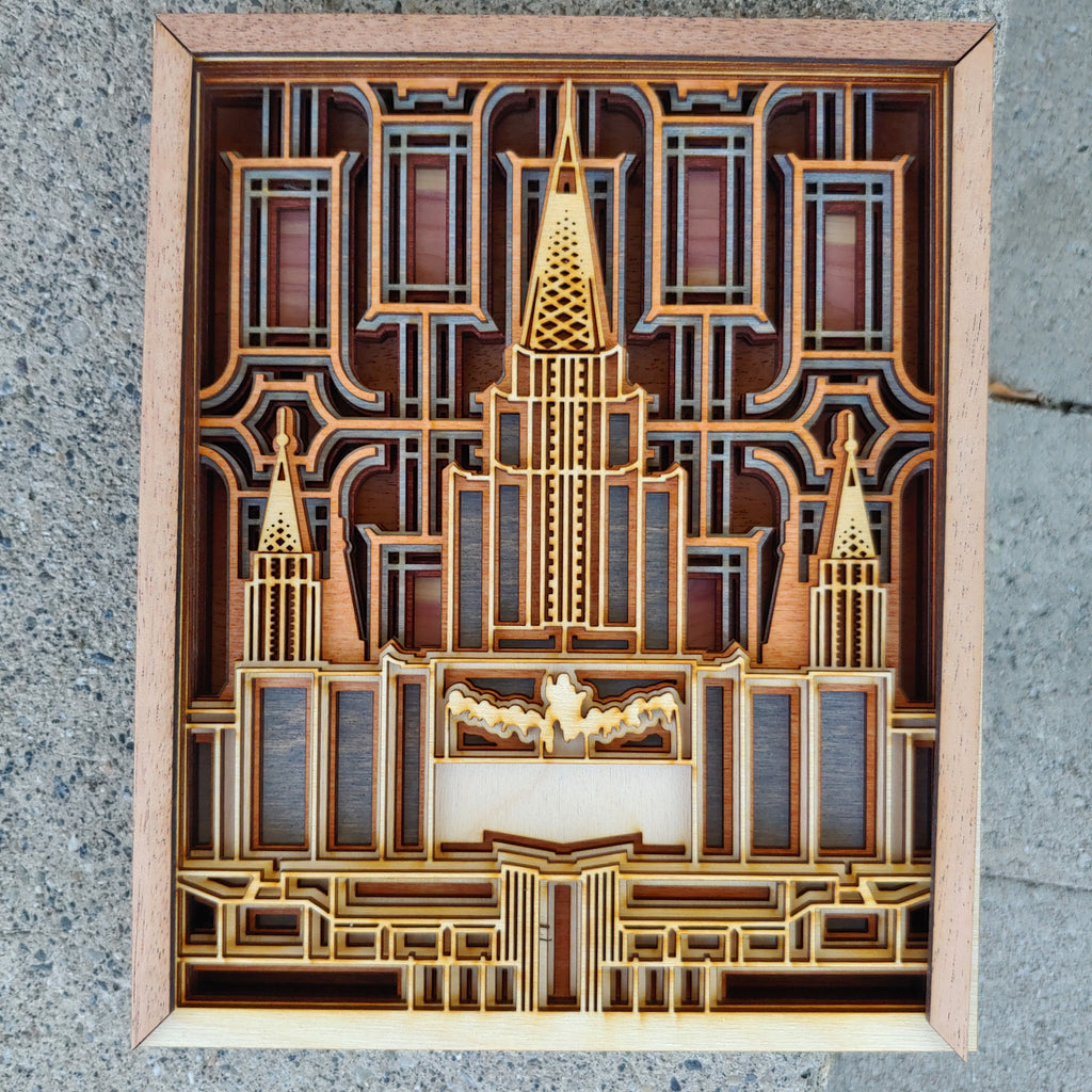 Oakland California Temple Layered Wood Plaque