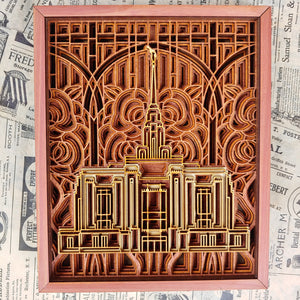 Ogden Utah Temple Layered Wood Plaque