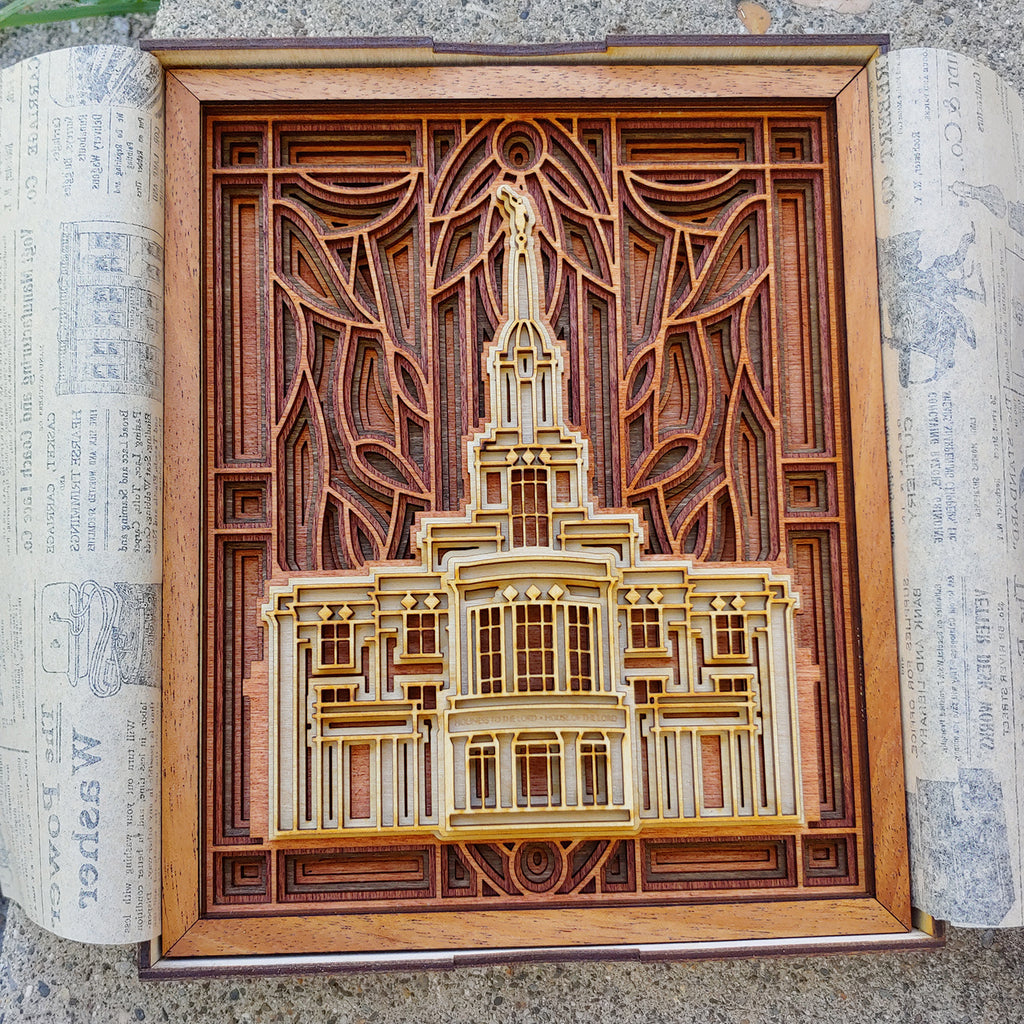Payson Utah Temple Layered Wood Plaque