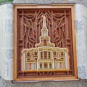 Payson Utah Temple Layered Wood Plaque