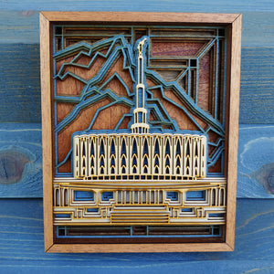 Provo Utah Temple Layered Wood Plaque