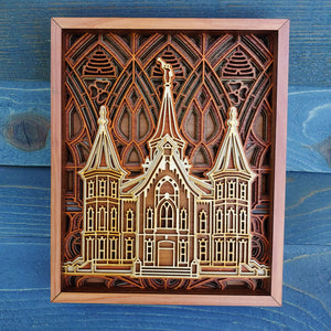 Provo City Center Utah Temple Layered Wood Plaque