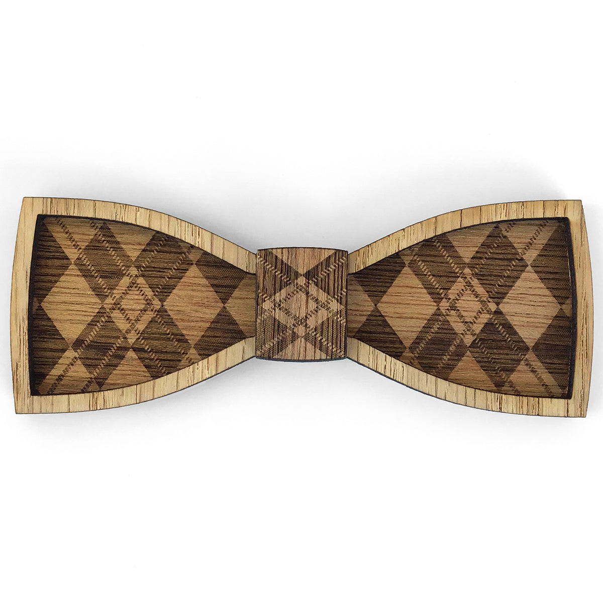 Ollie - Modern Shaped Argyle Bow Tie