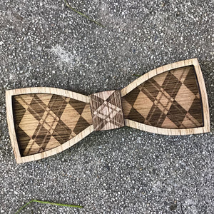 Ollie - Modern Shaped Argyle Bow Tie