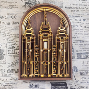 Salt Lake Temple Layered Wood Plaque