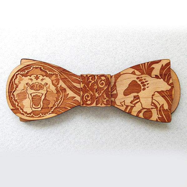 Ursidae - Bear Imagery Wood Bow Tie