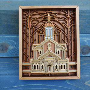 Vernal Utah Temple Layered Wood Plaque