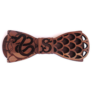 Slither - Heraldry Walnut Wood Bow Tie